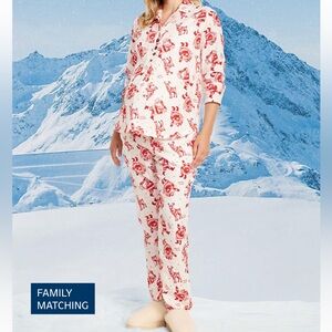 Maternity Old Navy Santa and Reindeer Christmas Pajamas